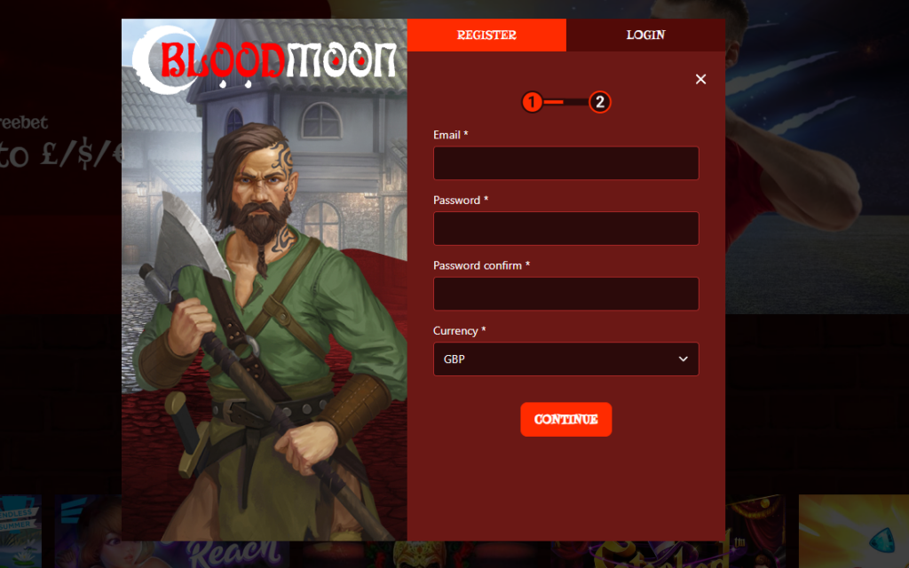 Blood Moon sign-up UI