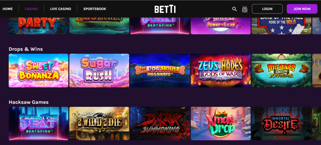 Betti Casino Games