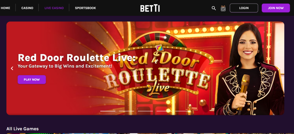 Betti Casino live games